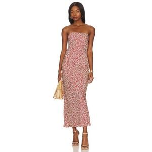 RESA Women Floral Strapless Maxi Tube Dress Size XS Cottage Bohemian Romantic